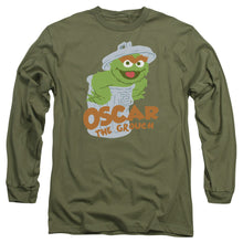 Load image into Gallery viewer, Sesame Street Flat Oscar Mens Long Sleeve Shirt Military Green Officially Licensed
