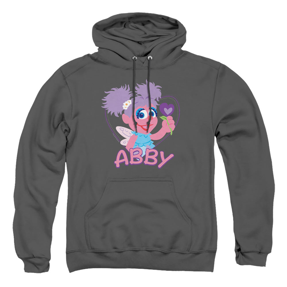Sesame Street Flat Abby Mens Hoodie Charcoal