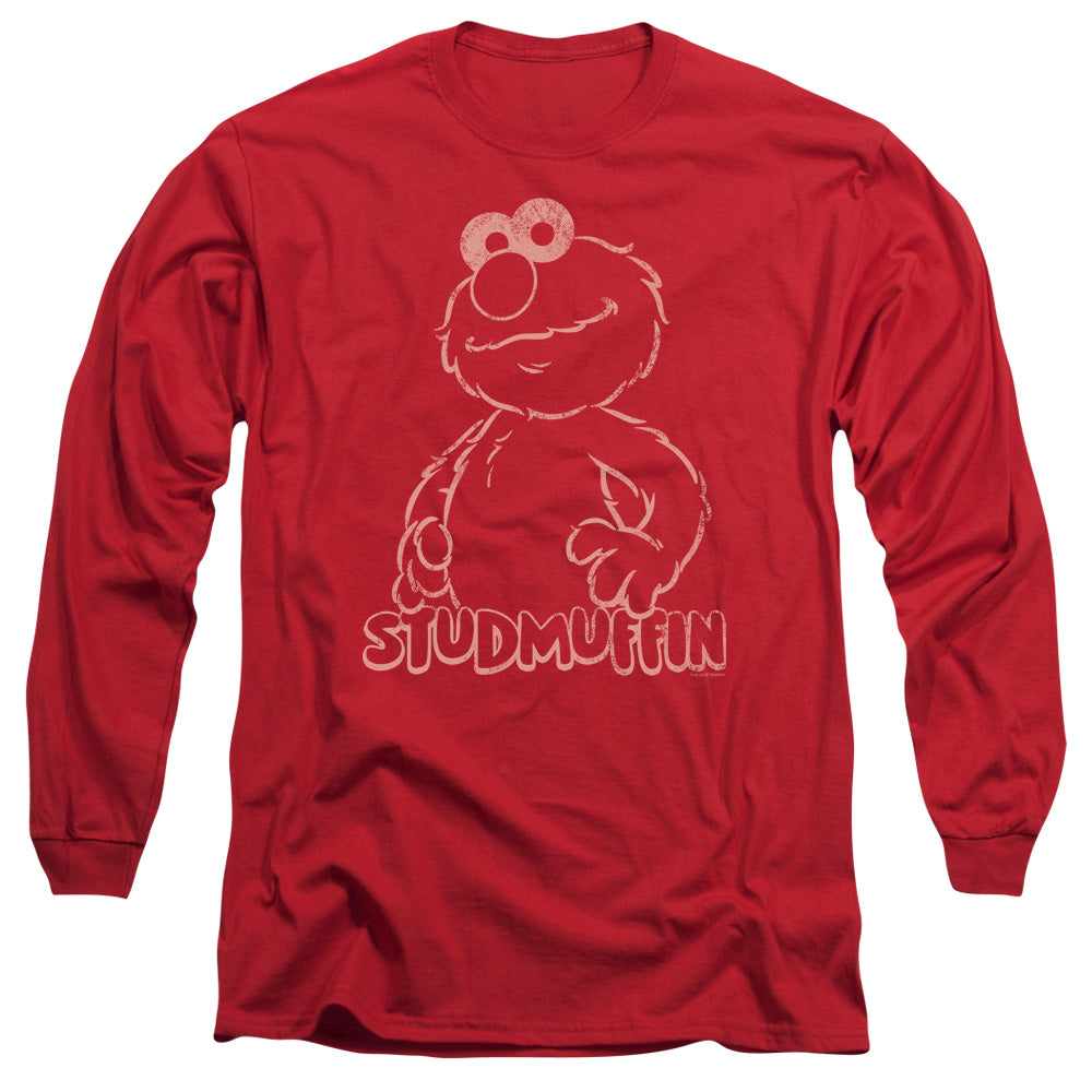 Sesame Street Studmuffin Mens Long Sleeve Shirt Red Officially Licensed