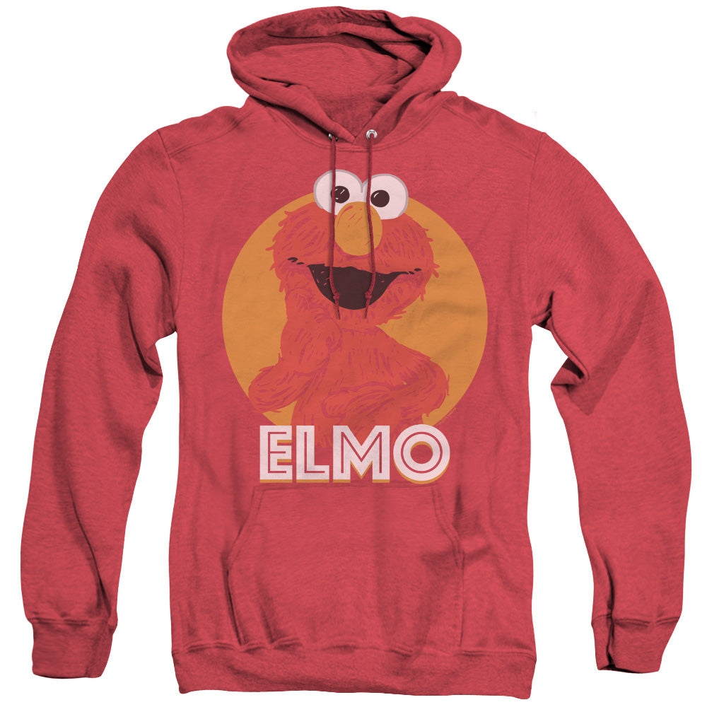 Sesame Street Elmo Scribble Heather Mens Hoodie Red