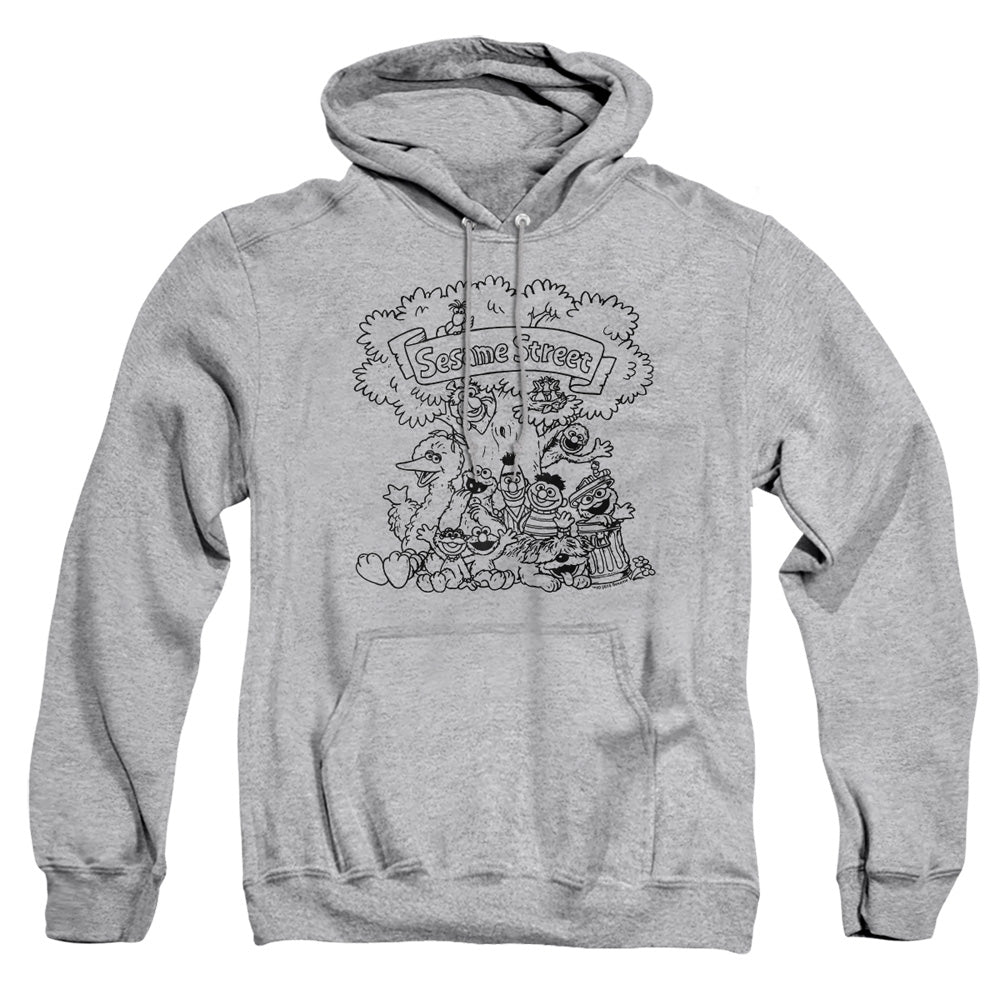 Sesame Street Simple Street Mens Hoodie Athletic Heather