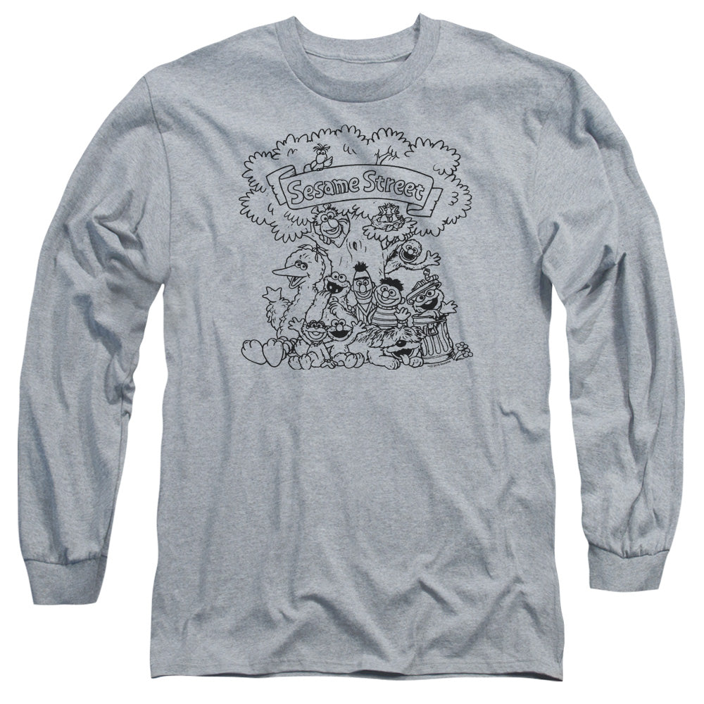 Sesame Street Simple Street Mens Long Sleeve Shirt Athletic Heather Officially Licensed