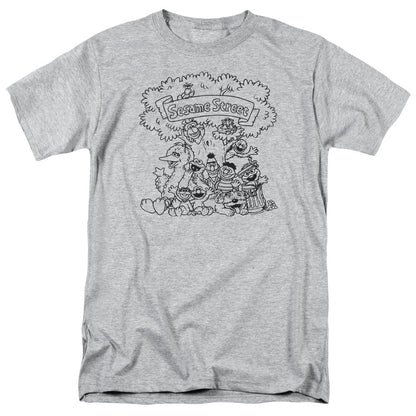 Sesame Street Simple Street Mens T Shirt Athletic Heather