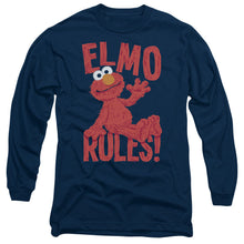 Load image into Gallery viewer, Sesame Street Elmo Rules Mens Long Sleeve Shirt Navy Officially Licensed
