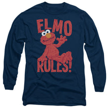 Load image into Gallery viewer, Sesame Street Elmo Rules Mens Long Sleeve Shirt Navy Officially Licensed
