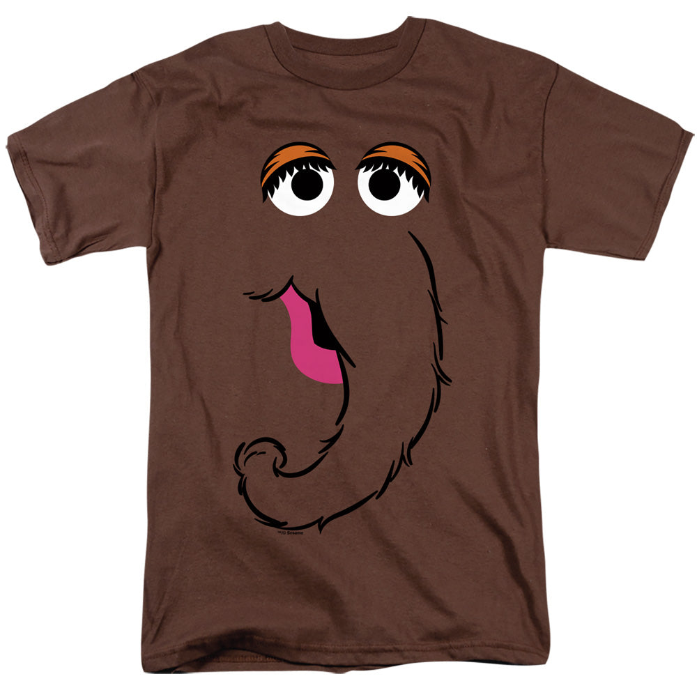 Sesame Street Snuffleupagus Face Mens T Shirt Coffee