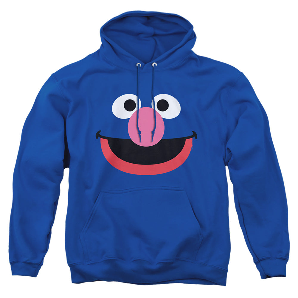 Sesame Street Grover Face Mens Hoodie Royal