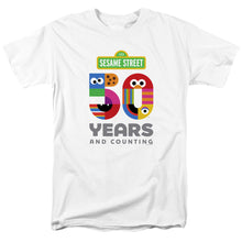 Load image into Gallery viewer, Sesame Street 50 Years Logo Mens T Shirt White

