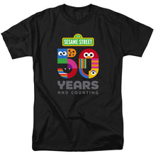 Load image into Gallery viewer, Sesame Street 50 Years Logo Mens T Shirt Black
