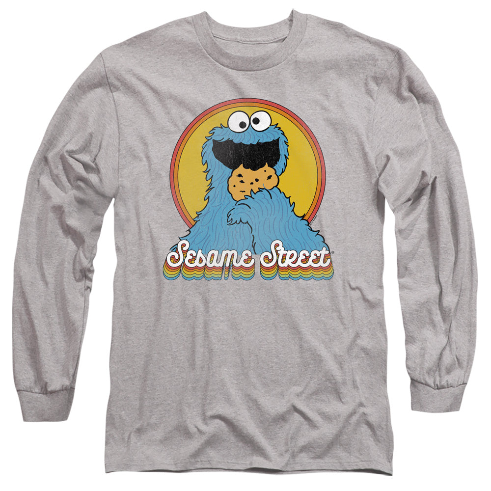 Sesame Street Cookie Monster Layers Mens Long Sleeve Shirt Athletic Heather Officially Licensed