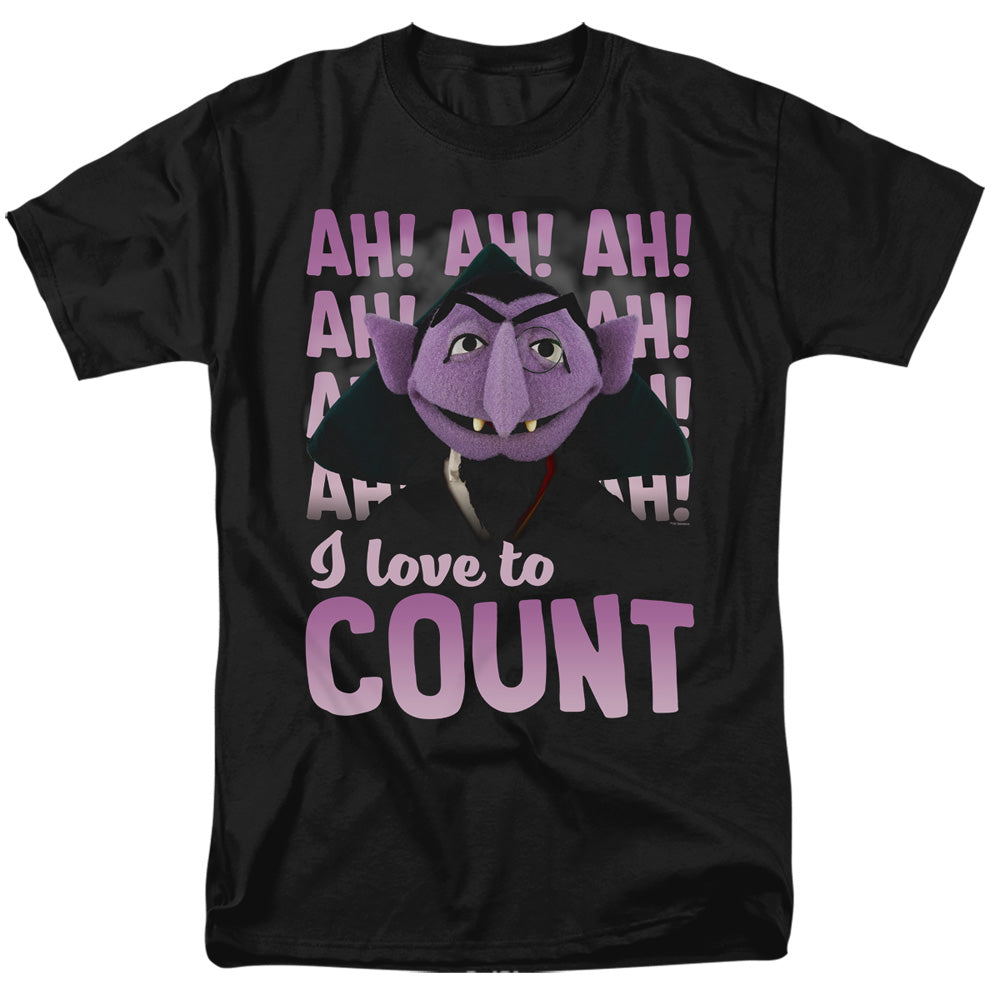 Sesame Street The Count Ah! Ah! Ah! Mens T Shirt Black