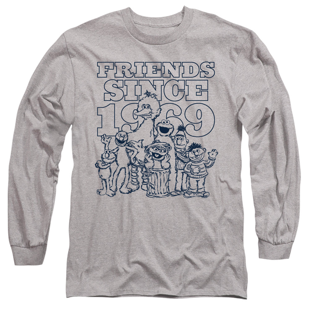 Sesame Street Friends Since Mens Long Sleeve Shirt Athletic Heather Officially Licensed