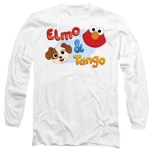 Sesame Street Furry Friends Forever Elmo & Tango Mens Long Sleeve Shirt White Officially Licensed