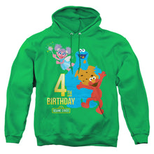 Load image into Gallery viewer, Sesame Street 4Th Birthday Mens Hoodie Kelly Green
