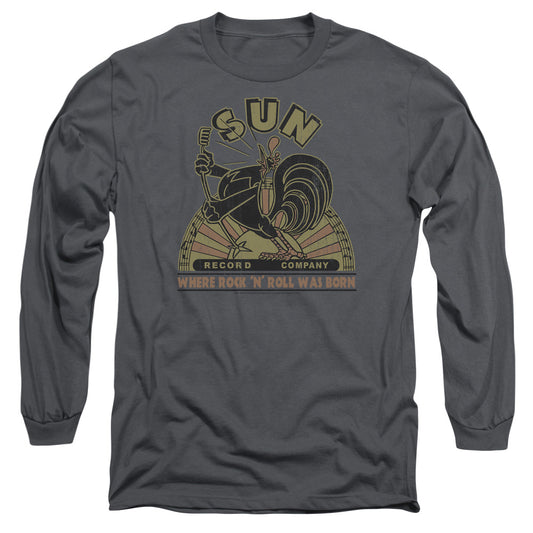 Sun Sun Rooster Mens Long Sleeve Shirt Charcoal Officially Licensed