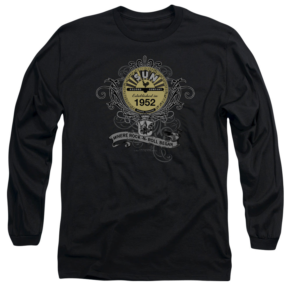Sun Rockin Scrolls Mens Long Sleeve Shirt Black Officially Licensed