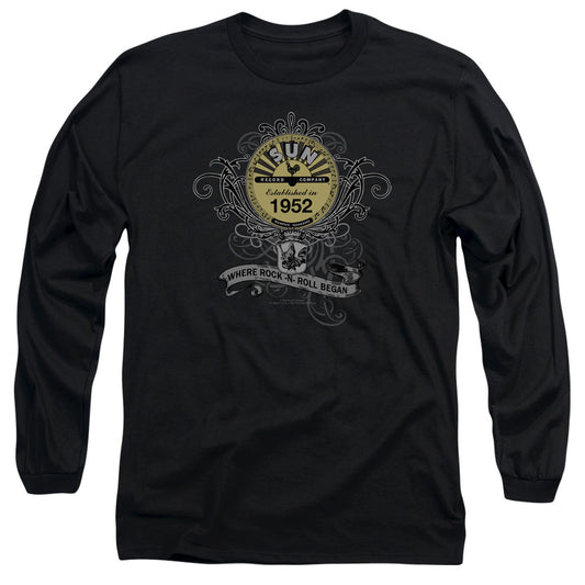Sun Rockin Scrolls Mens Long Sleeve Shirt Black Officially Licensed