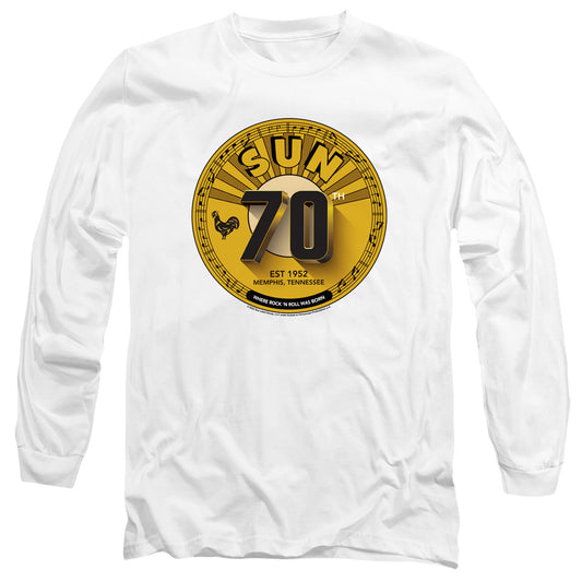 Sun Records Sun Records 70Th Logo Mens Long Sleeve Shirt White Officially Licensed