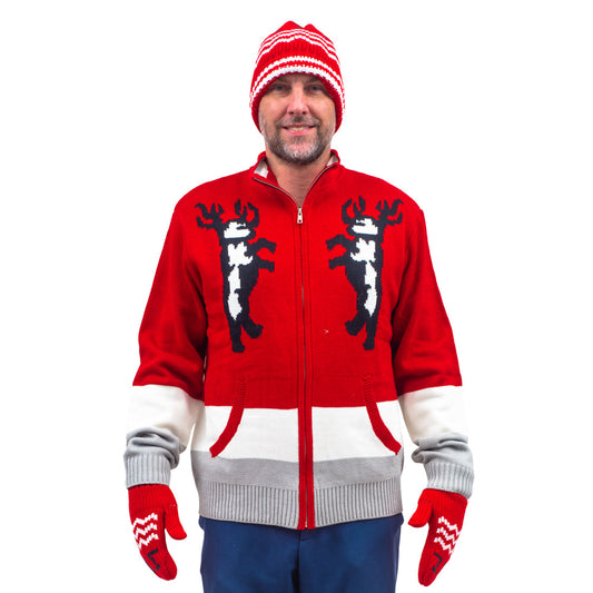 Santa Claus Movie Sweater, Hat, Mittens Deluxe Set Costume Cosplay