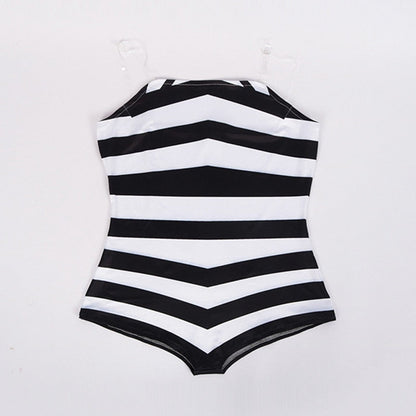 Striped Swimsuit Barbiee Cosplay Costume for Halloween