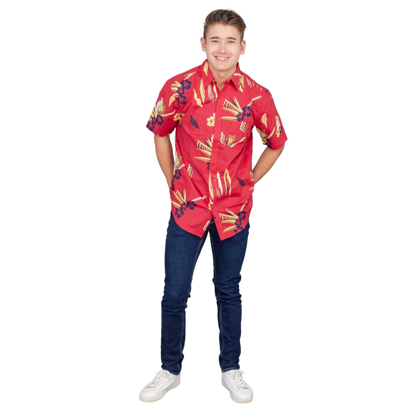 Scarface Tony Montana Hawaiian Adult Costume Button Up Shirt