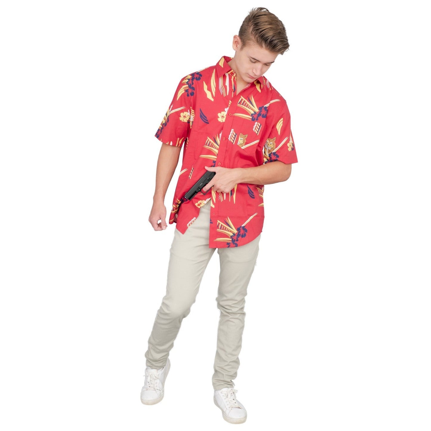Scarface Tony Montana Hawaiian Adult Costume Button Up Shirt