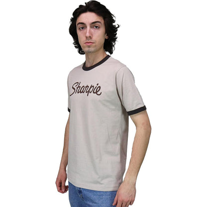 Scott Pilgrim Sharpie Ringer Shirt Heather Brown Pilgrim Rock Band Adult T Shirt