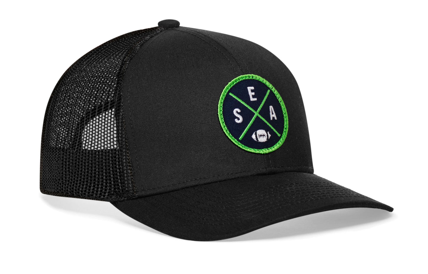 Seattle Trucker Haka Hat Black SEA X Football Snapback