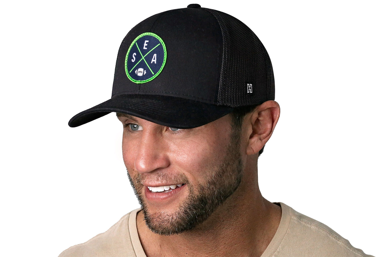 Seattle Trucker Haka Hat Black SEA X Football Snapback