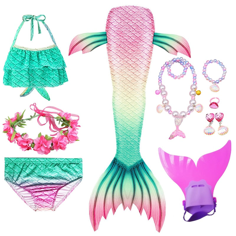 Swimming Mermaid Tail Girls Costume