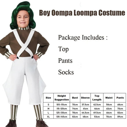Child Factory Owner Cosplay Worker Boy Halloween Costume