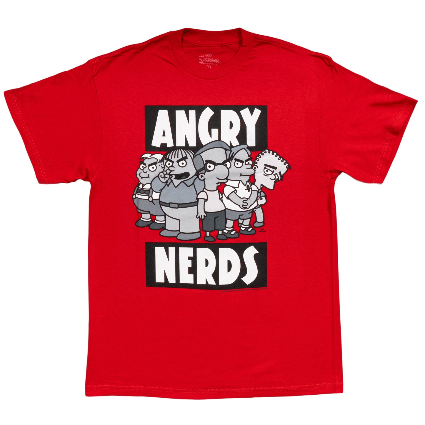 The Simpsons Angry Nerds Red T Shirt