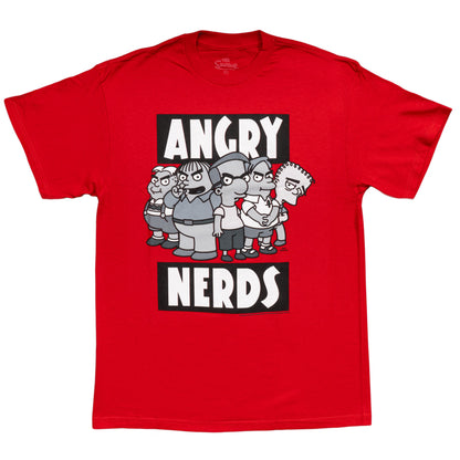 The Simpsons Angry Nerds Red T Shirt