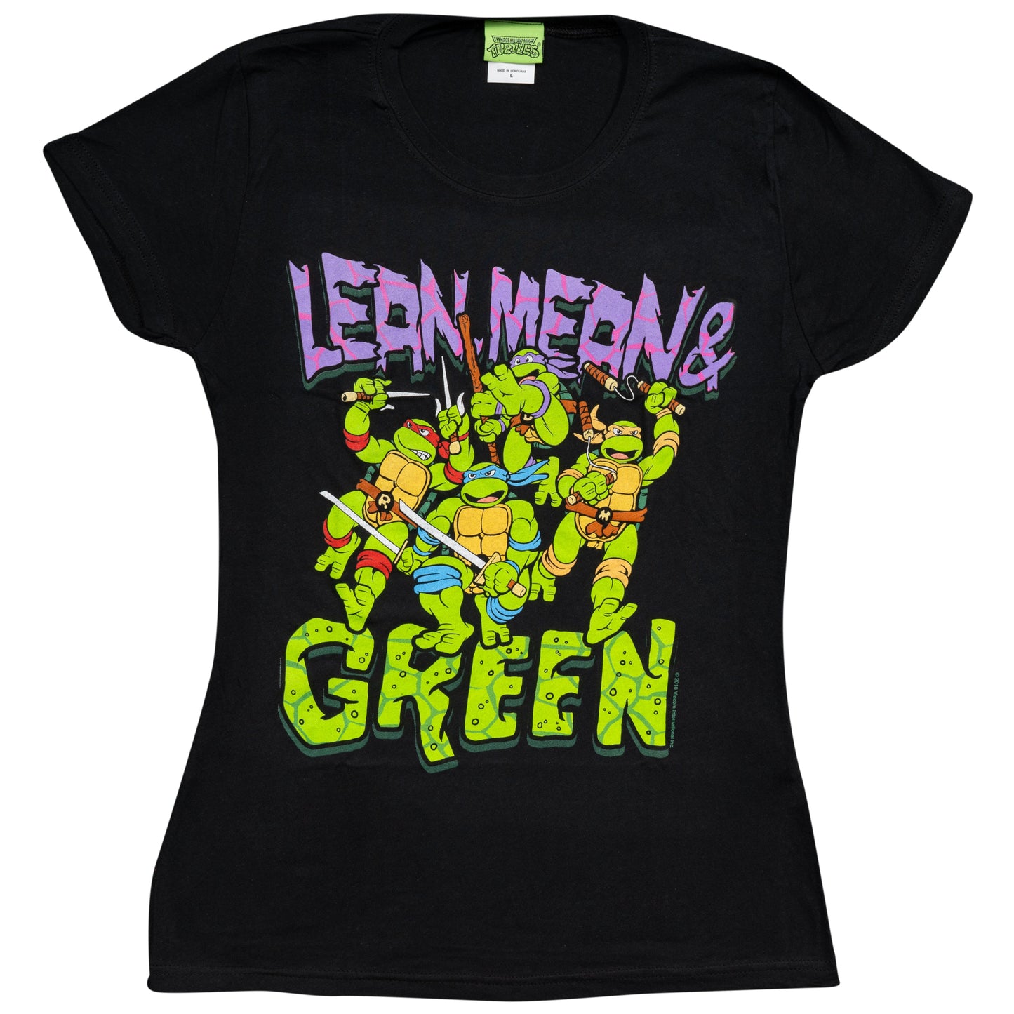 Teenage Mutant Ninja Turtles Lean Mean Green Black Juniors T Shirt
