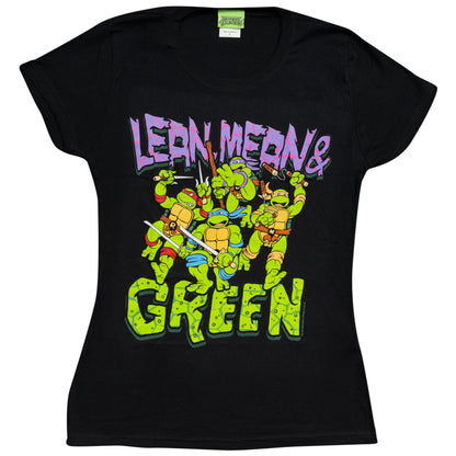 Teenage Mutant Ninja Turtles Lean Mean Green Black Juniors T Shirt