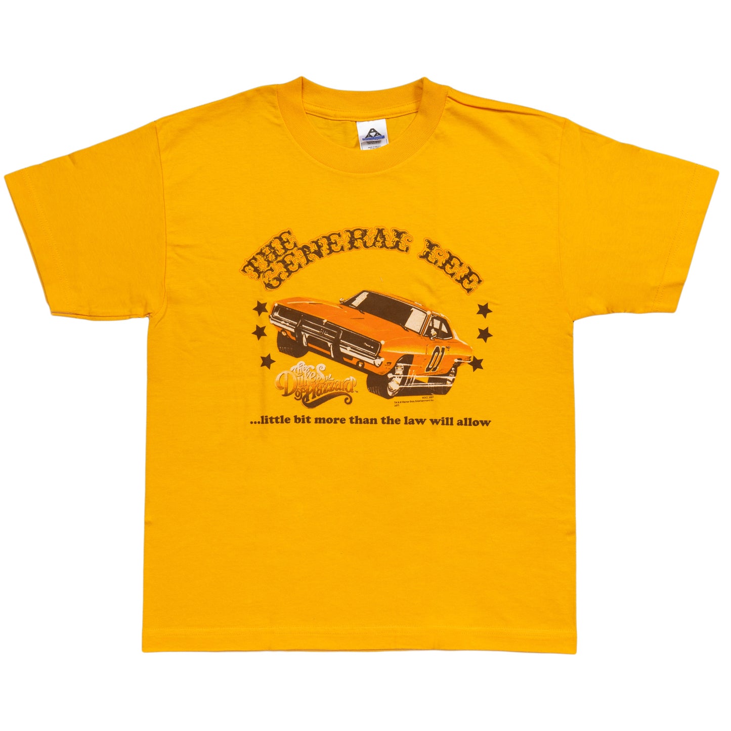 Dukes of Hazzard The General Lee little bit more than the law will allow Youth Yellow T Shirt