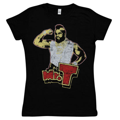A-Team Mr. T Flexing Black Juniors T Shirt