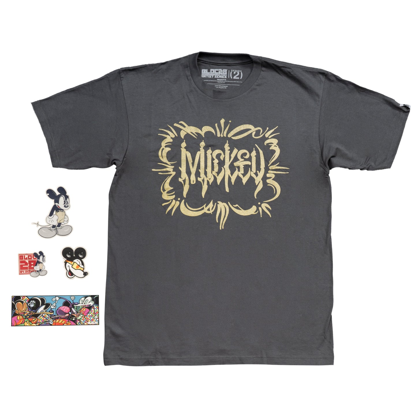 Adult Disney Art BLOC28 Artist Series 2 Mickey Mouse Street Graffiti T Shirt