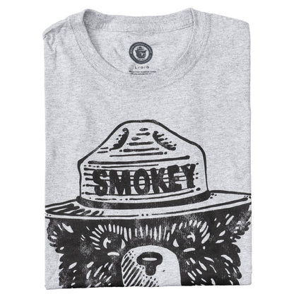 Smokey the Bear Adult Unisex Tonal Gray T Shirt