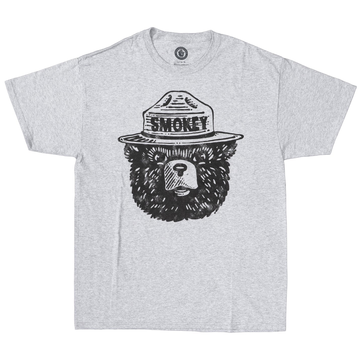 Smokey the Bear Adult Unisex Tonal Gray T Shirt