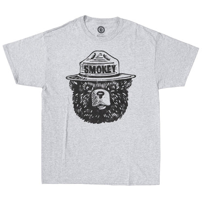 Smokey the Bear Adult Unisex Tonal Gray T Shirt