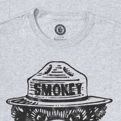Smokey the Bear Adult Unisex Tonal Gray T Shirt