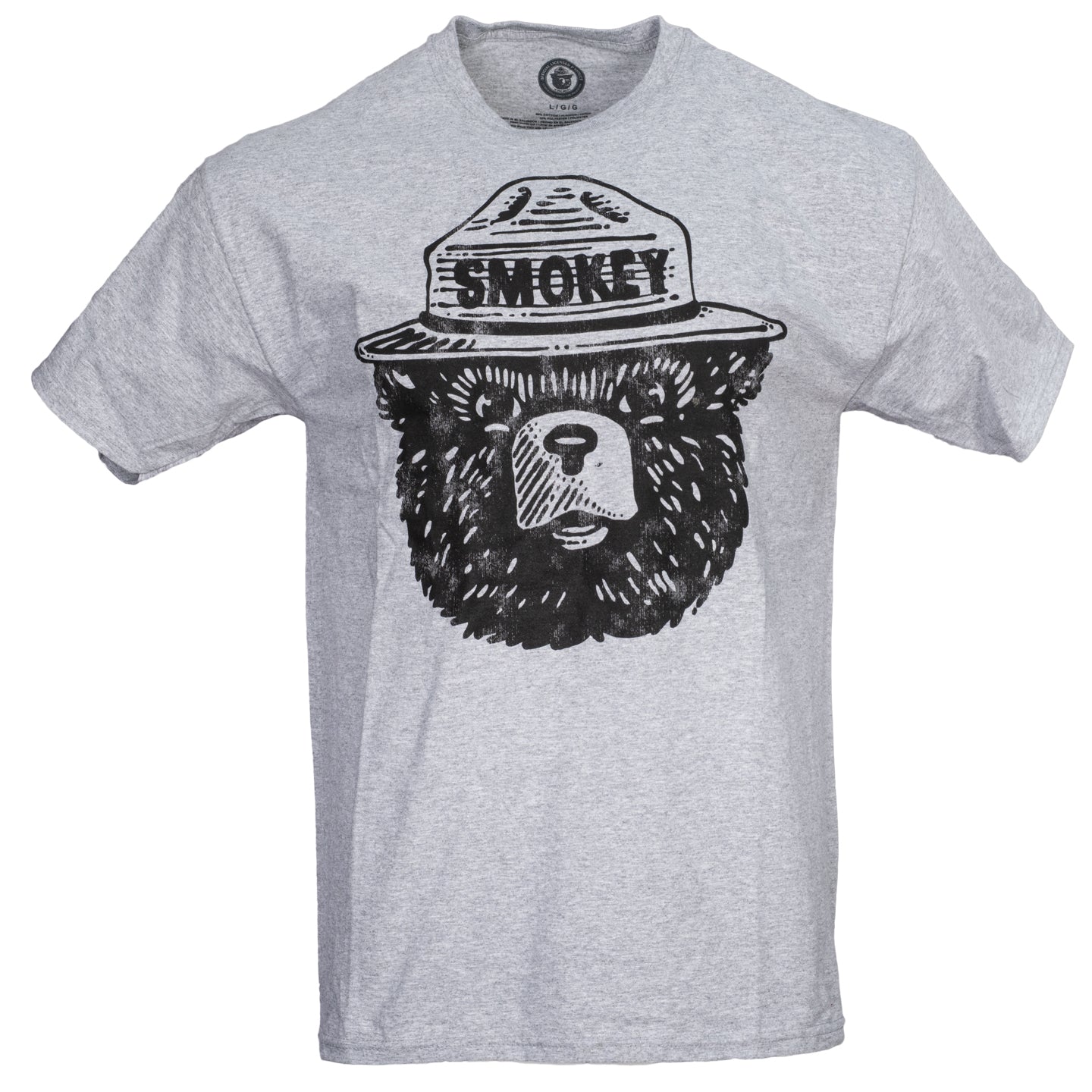 Smokey the Bear Adult Unisex Tonal Gray T Shirt