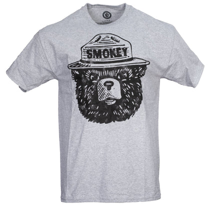 Smokey the Bear Adult Unisex Tonal Gray T Shirt