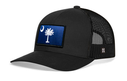 South Carolina Flag Trucker Haka Hat Black South Carolina Flag Snapback