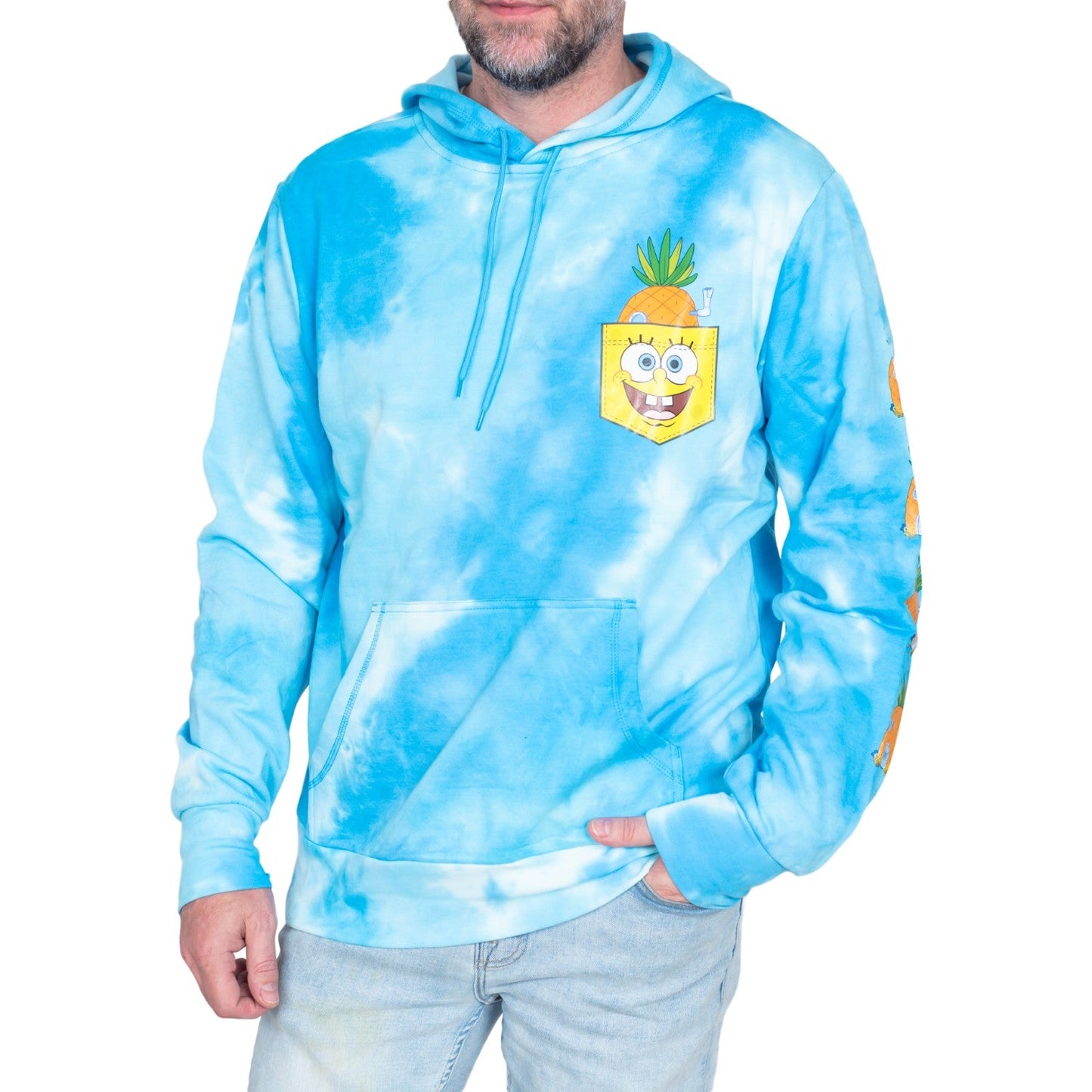 SpongeBob Pineapple House Blue Tie Dye Sweatshirt Pull Over Hoodie