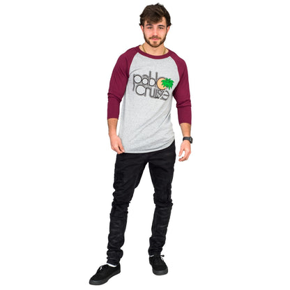 Step Bros Pablo Cruise Adult Gray and Maroon Raglan Funny Movie T-Shirt Tee