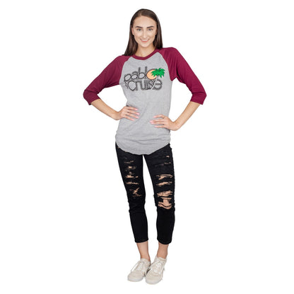 Step Bros Pablo Cruise Adult Gray and Maroon Raglan Funny Movie T-Shirt Tee
