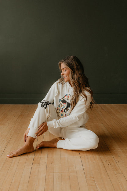 Rolling Stones Flower Power Pants Womens Sweatpants White