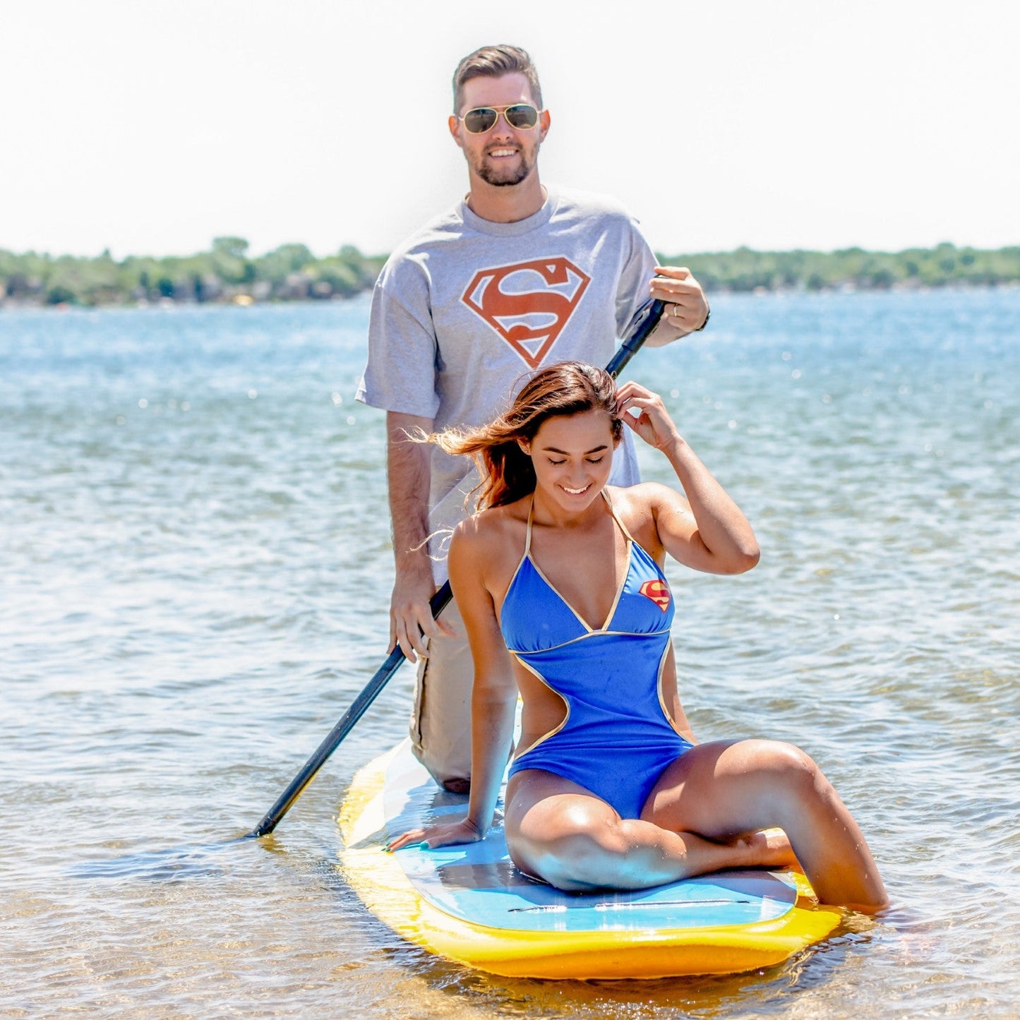 Superman Red-Orange Shield Adult T Shirt